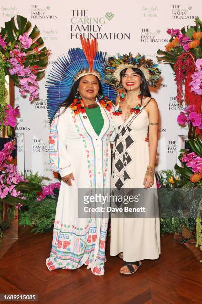 Sonia Guajajara, Minister of Indigenous Peoples of Brazil, and Brazilian environmental activist Txai Surui attend The Caring Family Foundation's...
