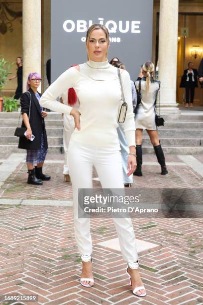 Thais Souza Wiggers attends at the Oblique Creations fashion show at Palazzo Isimbardi on September 18, 2023 in Milan, Italy.