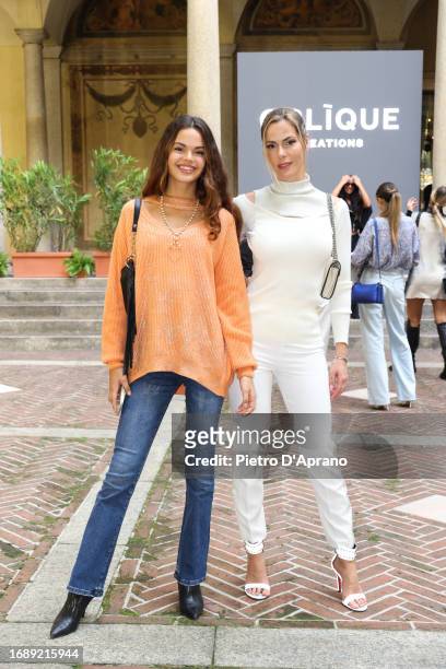 Julia Mammuccari and Thais Souza Wiggers attends at the Oblique Creations fashion show at Palazzo Isimbardi on September 18, 2023 in Milan, Italy.