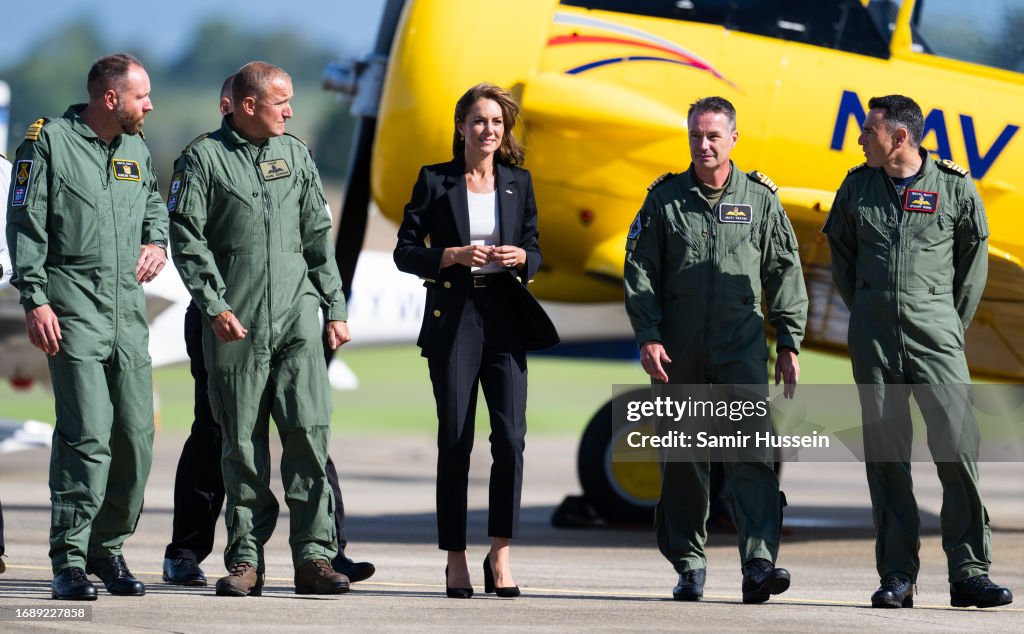 The Princess Of Wales Visits Royal Naval Air Station Yeovilton