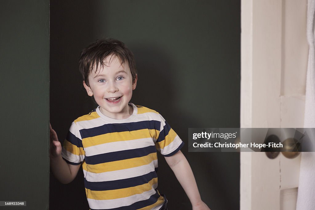 Excited young boy