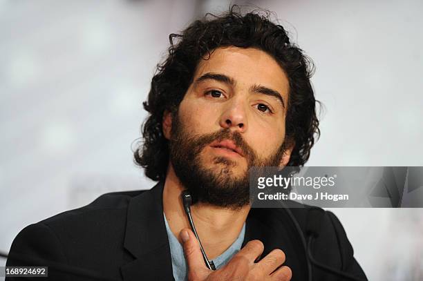 Actor Tahar Rahim attends 'Le Passe' Press Conference during the 66th Annual Cannes Film Festival at the Palais des Festivals on May 17, 2013 in...