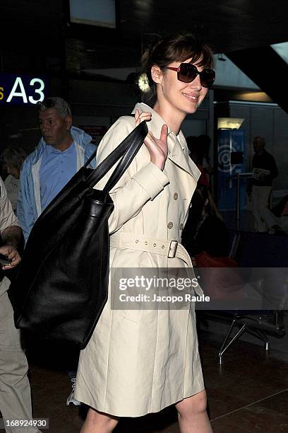 Louise Bourgoin is seen arriving at Nice airport during The 66th Annual Cannes Film Festival on May 17, 2013 in Nice, France.