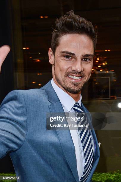 Actor Jay Ryan leaves his Midtown Manhattan hotel on May 16, 2013 in New York City.