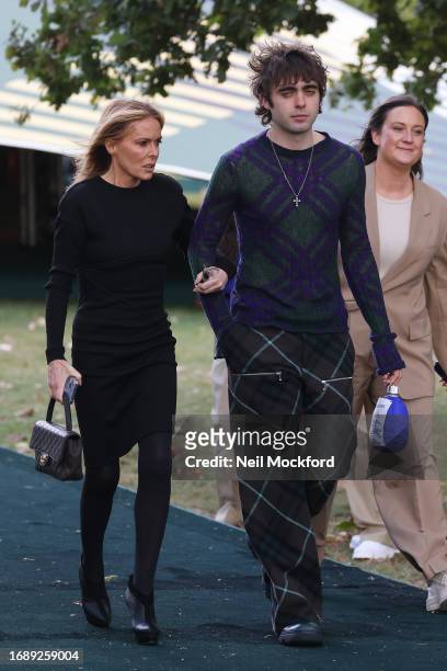 Patsy Kensit and Lennon Gallagher attend Burberry s/s24 Collection catwalk show at Highbury Fields during London Fashion Week September 2023 on...