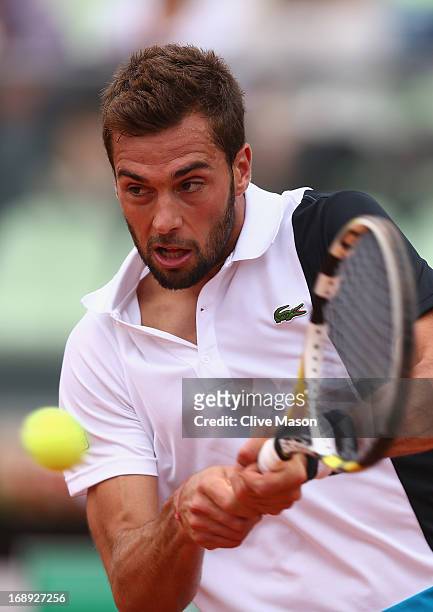 Benoit Paire of France in action during his quarter final match against Marcel Granollers of Spain on day six of the Internazionali BNL d'Italia 2013...