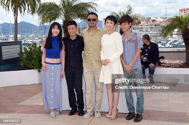 Actors Meng Li, Baoqiang Wang, Jiang Wu, Tao Zhao and Lanshan Luo attend the photocall for 'Tian Zhu Ding' during the 66th Annual Cannes Film...