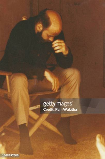 American psychologist Will Schutz sits, his head bowed, during a meeting of the Esalen Institute Resident Fellows at the institute’s campus, Big Sur,...