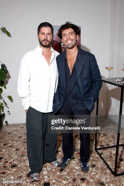 Cesare Morisco and Alessio Bernardini attend the celebration of Lavinia Fuksas SS24 jewelry collection on September 18, 2023 in Milan, Italy.
