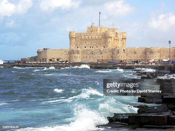 site of pharos lighthouse - alexandria egypt stock pictures, royalty-free photos & images