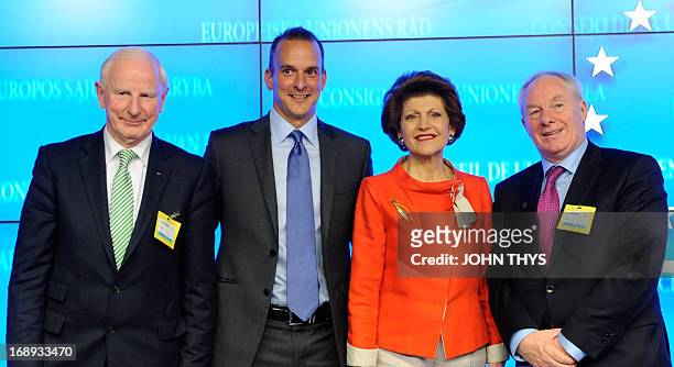 Patrick Hickey, President of the European Olympic Committee, Travis Tygart, CEO of the US Anti-Doping Agency , EU Health commissoner Androulla...