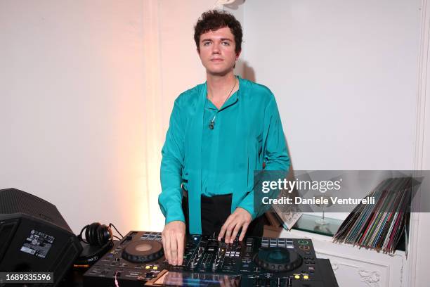 Dj performs at the celebration of Lavinia Fuksas SS24 jewelry collection on September 18, 2023 in Milan, Italy.
