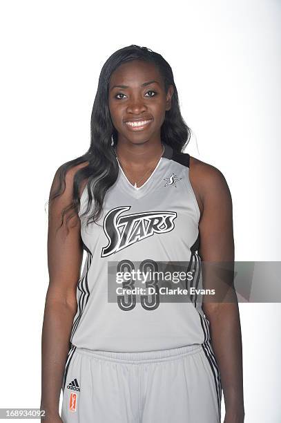 Sophia Young of the San Antonio Silver Stars poses for a picture during WNBA Media Day at the AT&T Center on May 16, 2013 in San Antonio, Texas. NOTE...