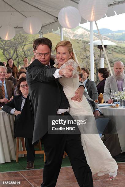 Finale" Episode 924/925 -- Pictured: Rainn Wilson as Dwight Schrute, Angela Kinsey as Angela Martin --
