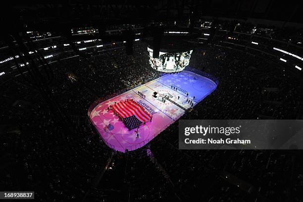 An overall view prior to the game between the Los Angeles Kings and the St. Louis Blues in Game Six of the Western Conference Quarterfinals during...