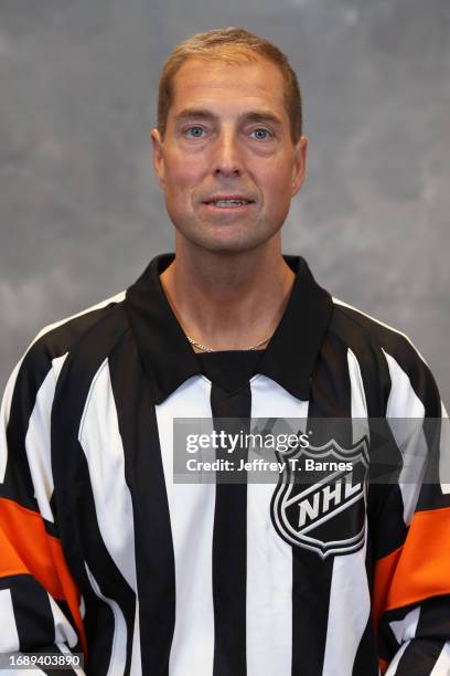 Official Eric Furlatt poses for his official headshot for the 2023-2024 season on September 11, 2023 at the Harborcenter in Buffalo, New York.