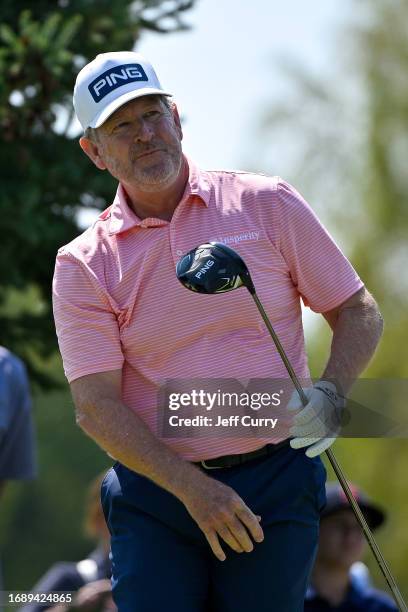 Jeff Maggert hits his first shot on the third hole during the third round of the Ascension Charity Classic at Norwood Hills Country Club on September...