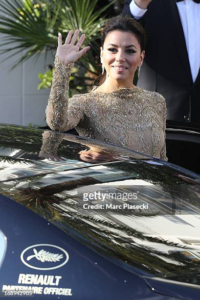 Actress Eva Longoria is seen leaving the 'Grand Hyatt Hotel Martinez Cannes' during the 66th annual Cannes Film Festival on May 17, 2013 in Cannes,...