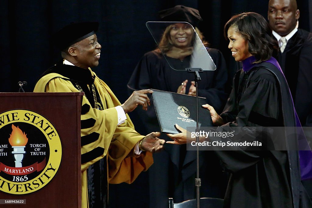 Michelle Obama Gives Speech At Bowie State University Commencement