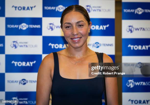 Jessica Pegula of the United States arrives at the Players Party on Day 1 of the Toray Pan Pacific Open at Ariake Coliseum on September 25, 2023 in...