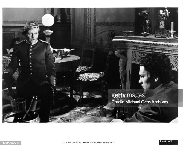 Helmut Griem warns Helmut Berger in a scene from the film 'Ludwig', 1972.