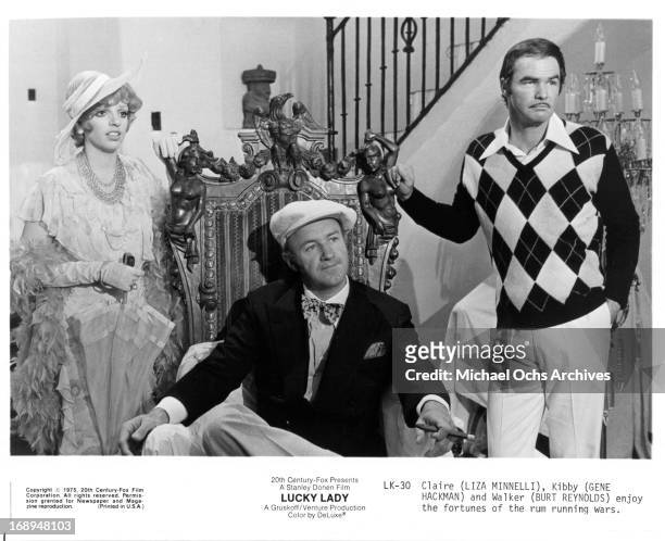 Liza Minnelli, Gene Hackman and Burt Reynolds in a scene from the film 'Lucky Lady', 1975.