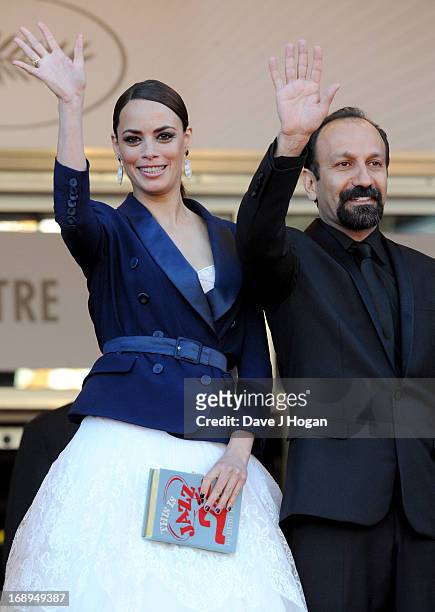 Actress Berenice Bejo and director Asghar Farhad attend the Premiere of 'Le Passe' during The 66th Annual Cannes Film Festival at Palais des...