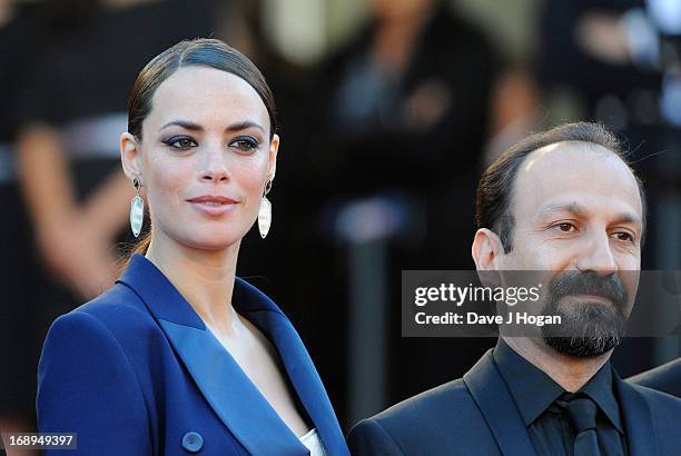 Actress Berenice Bejo and director Asghar Farhad attend the Premiere of 'Le Passe' during The 66th Annual Cannes Film Festival at Palais des...