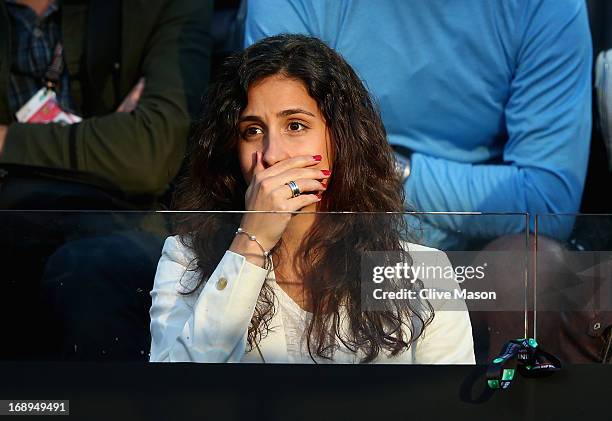 The girlfriend of Rafael Nadal of Spain, Maria Francisca Perello, is seen in the stands on day six of the Internazionali BNL d'Italia 2013 at the...