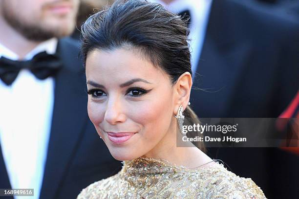 Actress Eva Longoria attends the Premiere of 'Le Passe' during The 66th Annual Cannes Film Festival at Palais des Festivals on May 17, 2013 in...