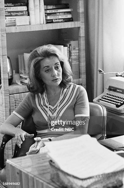 Pictured: NBC News' Barbara Walters during an interview for Broadcasting Magazine in July 1975 --