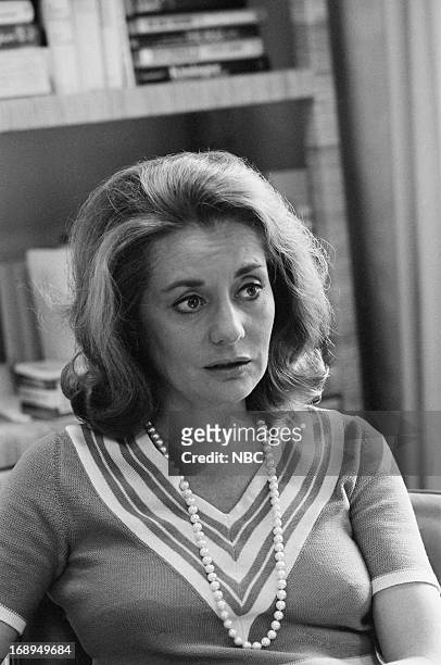 Pictured: NBC News' Barbara Walters during an interview for Broadcasting Magazine in July 1975 --