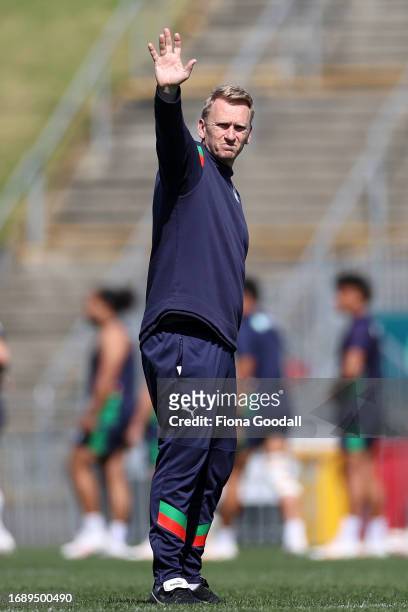 New Zealand Warriors coach Andrew Webster during a New Zealand Warriors NRL training session at Mt Smart Stadium Field on September 19, 2023 in...