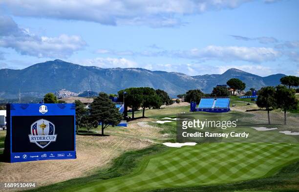 Rome , Italy - 25 September 2023; A general view of the 1st fairway before the 2023 Ryder Cup at Marco Simone Golf and Country Club in Rome, Italy.