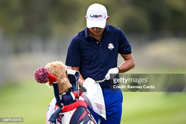 Rome , Italy - 25 September 2023; Collin Morikawa of USA on the practice range before the 2023 Ryder Cup at Marco Simone Golf and Country Club in...