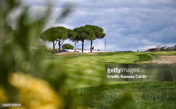Rome , Italy - 25 September 2023; A general view of the 18th fairway before the 2023 Ryder Cup at Marco Simone Golf and Country Club in Rome, Italy.