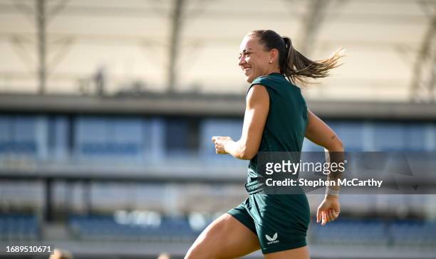 Budapest , Hungary - 25 September 2023; Katie McCabe during a Republic of Ireland women training session at Hidegkuti Nándor Stadium in Budapest,...