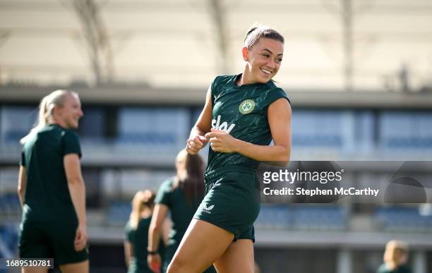 Budapest , Hungary - 25 September 2023; Katie McCabe during a Republic of Ireland women training session at Hidegkuti Nándor Stadium in Budapest,...