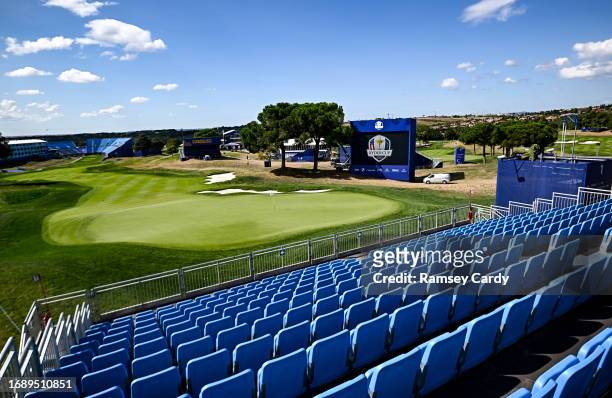 Rome , Italy - 25 September 2023; A general view of the 1st green before the 2023 Ryder Cup at Marco Simone Golf and Country Club in Rome, Italy.