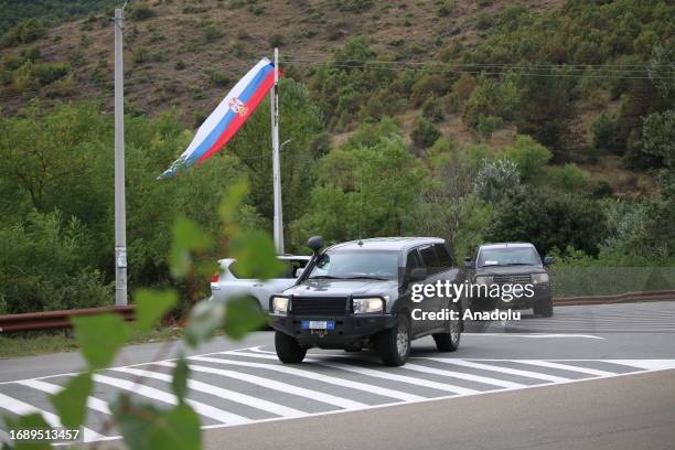 Kosovo police stand guard after the day-long clashes with the armed Serb group in Banjska, Kosovo on September 25, 2023. Three of the armed ethnic...