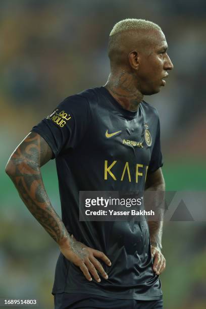 Anderson Talisca of Al Nassr looks during the Saudi King's Cup match between Al Nassr and Ohod at Prince Abdullah Al Faisal Stadium on September 25 ,...