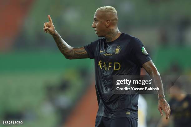 Anderson Talisca of Al Nassr reacts during Saudi King's Cup match between Al Nassr and Ohod at Prince Abdullah Al Faisal Stadium on September 25 ,...