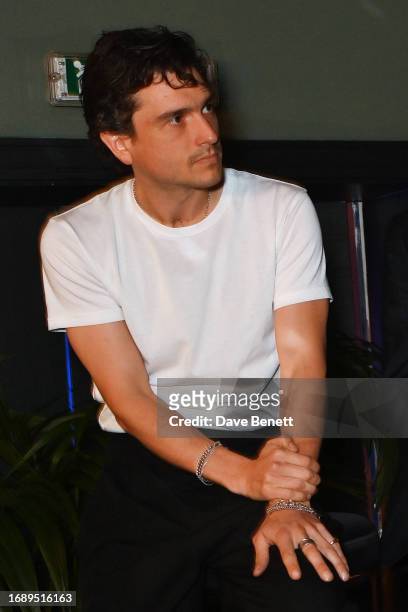 Jackson Boxer speaks during a panel talk at the launch of 'The Art Of Dining: Celebrate London Restaurants' at The Groucho Club on September 25, 2023...