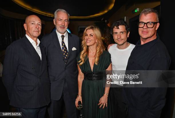 Dylan Jones, Jeremy King, Christina Makris, Jackson Boxer and Jeremy Lee attend the launch of 'The Art Of Dining: Celebrate London Restaurants' at...