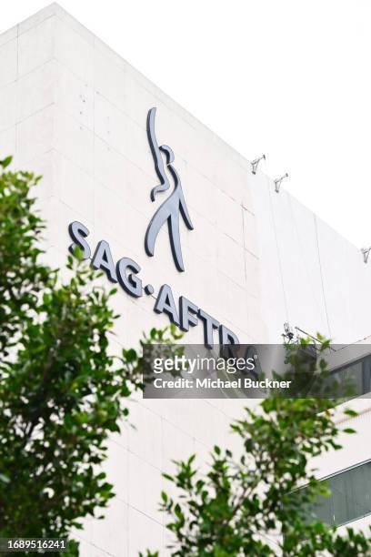 View of the SAG-AFTRA building on Wilshire Blvd on September 25, 2023 in Los Angeles, California.