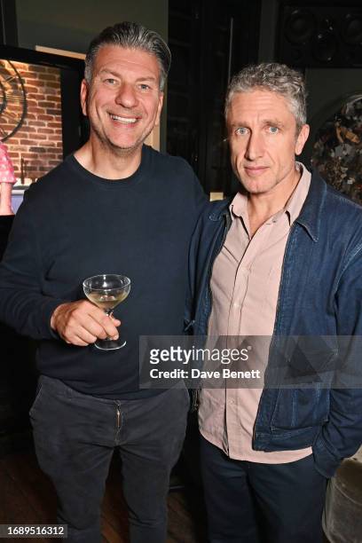 Jeff Galvin and Crispin Somerville attend the launch of 'The Art Of Dining: Celebrate London Restaurants' at The Groucho Club on September 25, 2023...