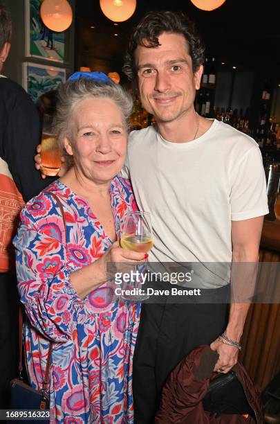 Michelle Wade and Jackson Boxer attend the launch of 'The Art Of Dining: Celebrate London Restaurants' at The Groucho Club on September 25, 2023 in...