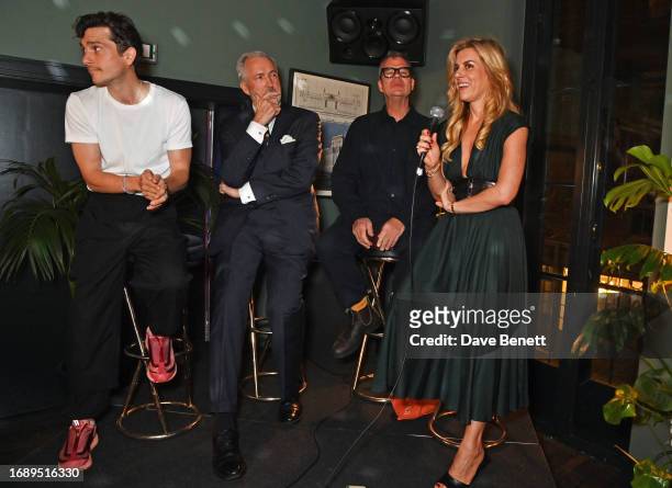 Jackson Boxer, Jeremy King, Jeremy Lee and Christina Makris speak during a panel talk at the launch of 'The Art Of Dining: Celebrate London...