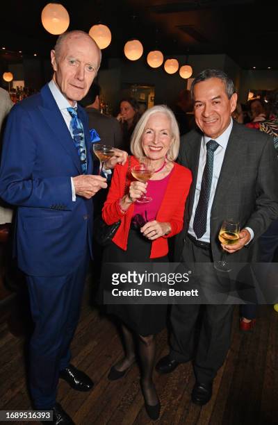 Rob Wilson, Robyn Wilson and Jesus Adorno attend the launch of 'The Art Of Dining: Celebrate London Restaurants' at The Groucho Club on September 25,...