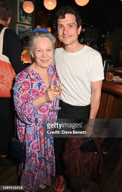 Michelle Wade and Jackson Boxer attend the launch of 'The Art Of Dining: Celebrate London Restaurants' at The Groucho Club on September 25, 2023 in...